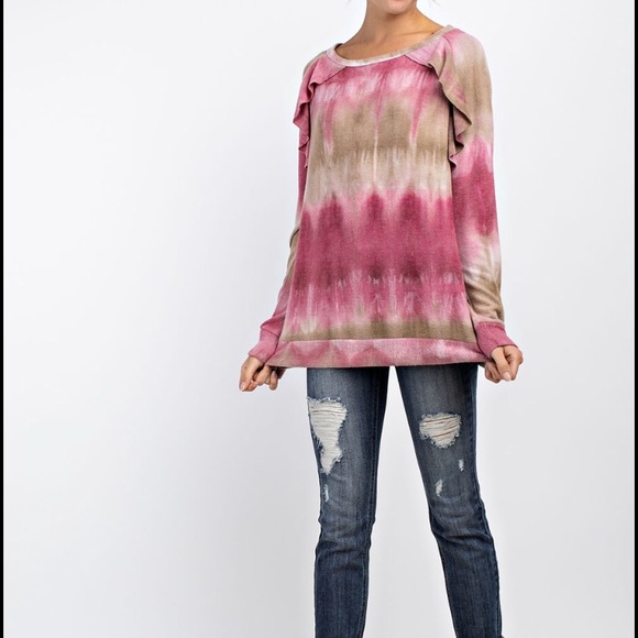 🌟Sale🌟Tie Dye Ruffle Top - Picture 6 of 11
